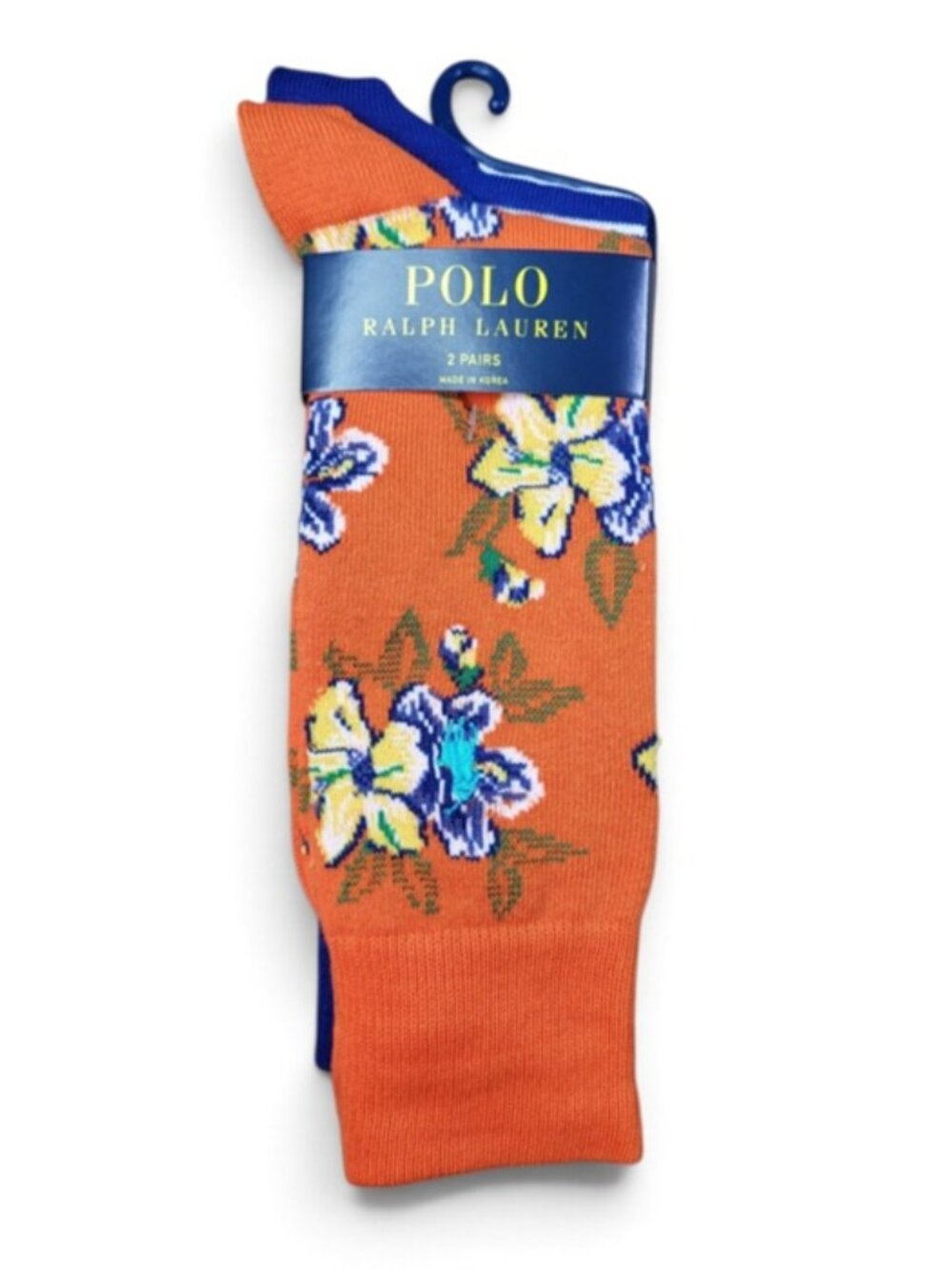 NWT Polo Ralph Lauren Mens 2-Pk Bold Florals Classic Stripes Trouser Socks 10-13